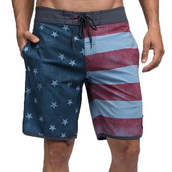 Travis Mathew American Flag Swim Trunks - Picture 1 of 9